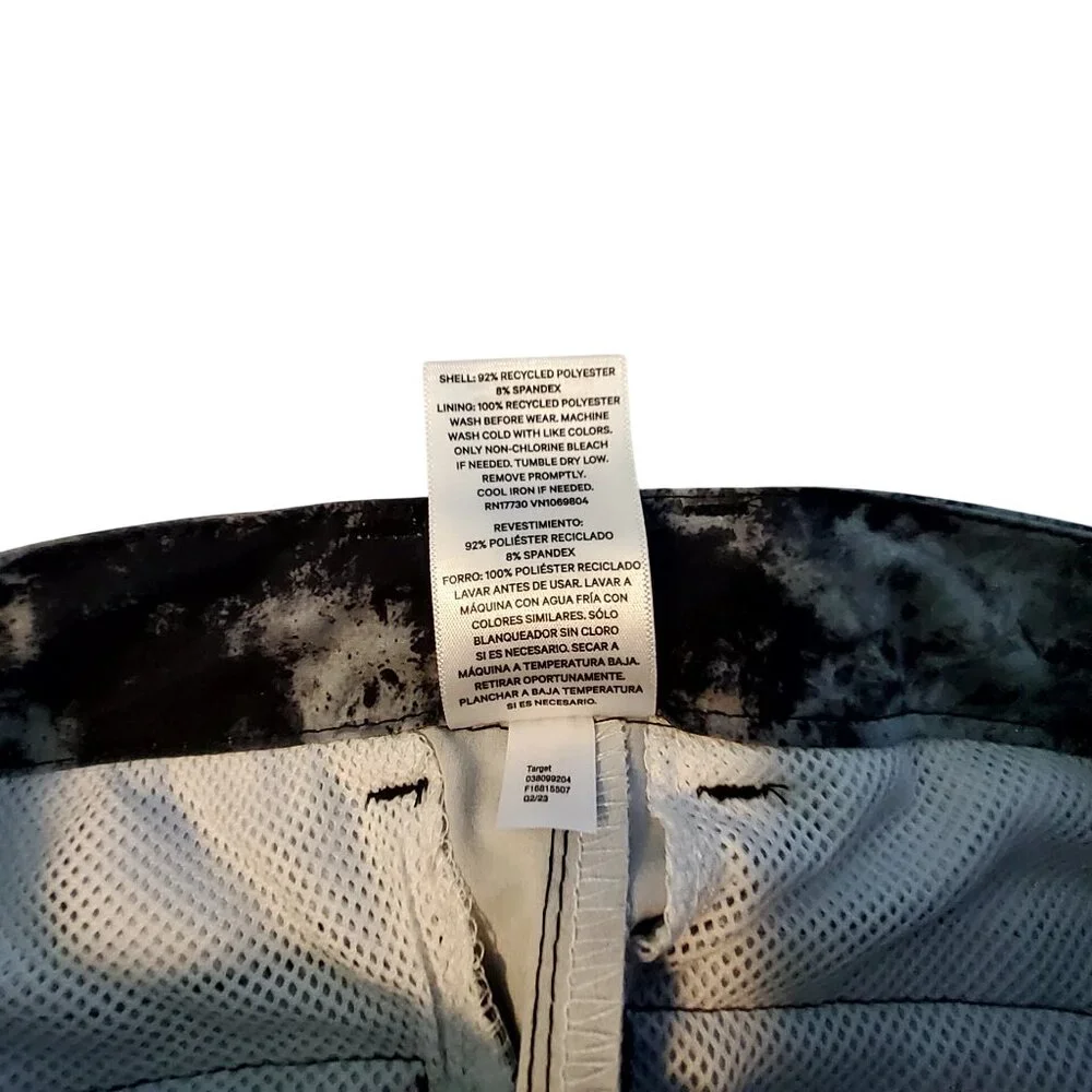 Black & Gray Tie-Dye Print Boys Swim Trunks By Art Class Size 7  UPF 50+